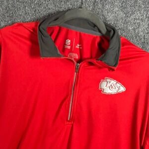 Nike Kansas City Chiefs Dri-FIT 1/4 Zip Pullover Mens XL Red 693917-657